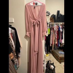 Beautiful blush sheer long sleeve maxi